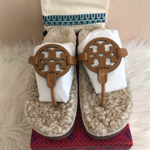 Tory Burch Miller Sandals Cloud Shearling Size 7, 8, 8.5, 9, 9.5, 10 - Picture 3 of 16